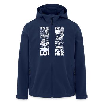 Logger Is My Passion - Men’s Recycled Softshell Jacket by Stanley/Stella - navy - Front - AI Model Male 185 light (185cm)