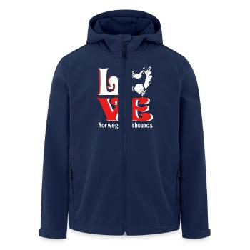 Love Norwegian Elkhound - Men’s Recycled Softshell Jacket by Stanley/Stella - navy - Front - AI Model Male 185 light (185cm)