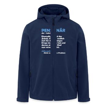 PENSIONÄR EHEMALIGER HELD DER ARBEIT Lustiges - Recycelte Männer Softshell-Jacke von Stanley/Stella - Navy - Vorne - AI Model Male 185 light (185cm)