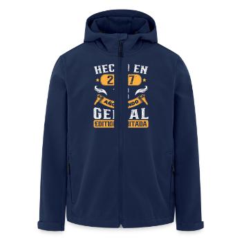 18 Jahre 2007 Vintage Geburtstagsgeschenk - Recycelte Männer Softshell-Jacke von Stanley/Stella - Navy - Vorne - AI Model Male 185 light (185cm)
