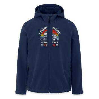 Ich Schnarche Nicht, Ich Träume Ein Zug Zu Sein - Recycelte Männer Softshell-Jacke von Stanley/Stella - Navy - Vorne - AI Model Male 185 light (185cm)