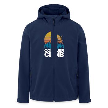 Conquer The Climb - Recycelte Männer Softshell-Jacke von Stanley/Stella - Navy - Vorne - AI Model Male 185 light (185cm)