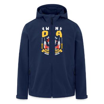Opi WENN OPA ES NICHT REPARIEREN KANN SIND WIR AM - Recycelte Männer Softshell-Jacke von Stanley/Stella - Navy - Vorne - AI Model Male 185 light (185cm)