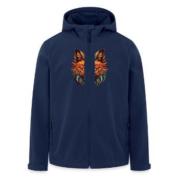 Fuchs Porträt - Recycelte Männer Softshell-Jacke von Stanley/Stella - Navy - Vorne - AI Model Male 185 light (185cm)