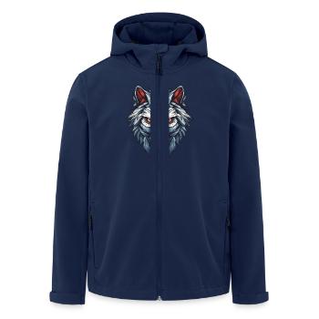 Wolf Portrait - Men’s Recycled Softshell Jacket by Stanley/Stella - navy - Front - AI Model Male 185 light (185cm)