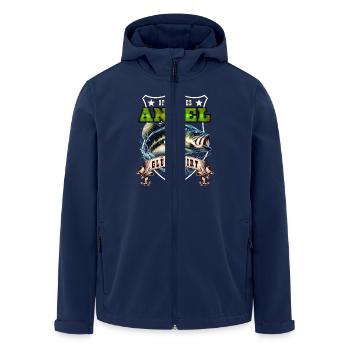 Zander Angler OFFIZIELLES ANGEL GLÜCKSSHIRT Lustig - Recycelte Männer Softshell-Jacke von Stanley/Stella - Navy - Vorne - AI Model Male 185 light (185cm)