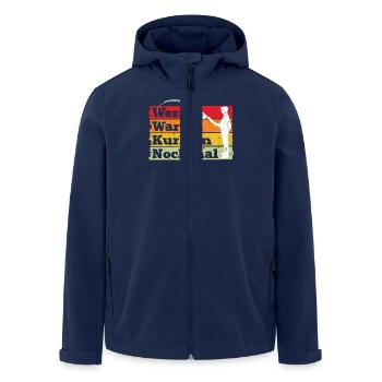 Angler Outfit WERFEN WARTEN KURBELN NOCHMAL Lustig - Recycelte Männer Softshell-Jacke von Stanley/Stella - Navy - Vorne - AI Model Male 185 light (185cm)
