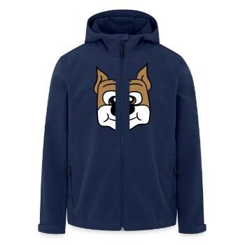 Hund Gesicht Kleines Glückliches Haustier Kopf Süß - Recycelte Männer Softshell-Jacke von Stanley/Stella - Navy - Vorne - AI Model Male 185 light (185cm)