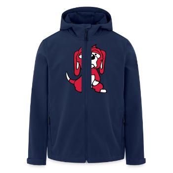 Dog looks unhappy sad shy fear - Men’s Recycled Softshell Jacket by Stanley/Stella - navy - Front - AI Model Male 185 light (185cm)