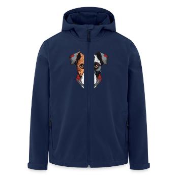 Jack Russel Terrier Hund Portrait - Recycelte Männer Softshell-Jacke von Stanley/Stella - Navy - Vorne - AI Model Male 185 light (185cm)