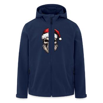Weihnachtsmann Totenkopf - Recycelte Männer Softshell-Jacke von Stanley/Stella - Navy - Vorne - AI Model Male 185 light (185cm)