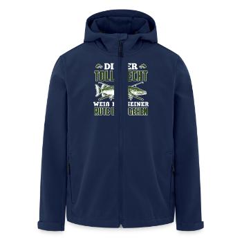 Angler DIESER TOLLE HECHT WEIß MIT SEINER RUTE - Recycelte Männer Softshell-Jacke von Stanley/Stella - Navy - Vorne - AI Model Male 185 light (185cm)