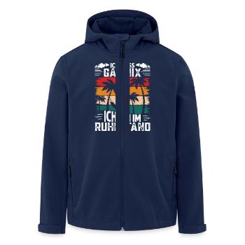 Rentner ICH MUSS GAR NIX BIN IM RUHESTAND Lustiges - Recycelte Männer Softshell-Jacke von Stanley/Stella - Navy - Vorne - AI Model Male 185 light (185cm)