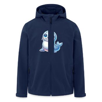 Seal seal - Men’s Recycled Softshell Jacket by Stanley/Stella - navy - Front - AI Model Male 185 light (185cm)