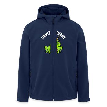 Karneval Frosch PRINZ GESUCHT Lustiges Kostüm - Recycelte Männer Softshell-Jacke von Stanley/Stella - Navy - Vorne - AI Model Male 185 light (185cm)