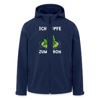 Karneval Frosch ICH HÜPFE ZUM THRON Lustiges - Recycelte Männer Softshell-Jacke von Stanley/Stella - Navy - Vorne - AI Model Male 185 light (185cm)
