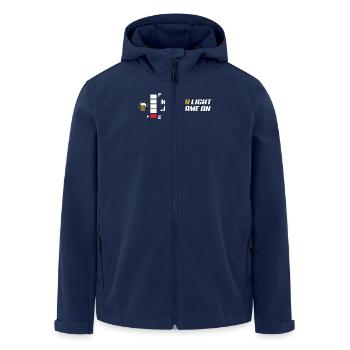 My Beer Light Goes On - Funny Beer Lover - Men’s Recycled Softshell Jacket by Stanley/Stella - navy - Front - AI Model Male 185 light (185cm)