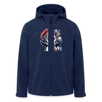 Penguin Christmas - Men’s Recycled Softshell Jacket by Stanley/Stella - navy - Front - AI Model Male 185 light (185cm)