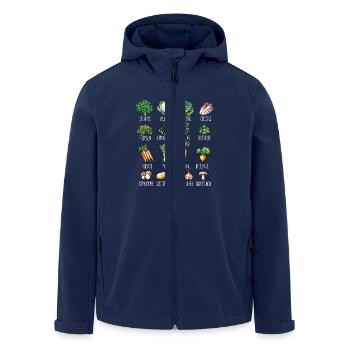 January Seasonal Vegetables and Fruits Collage - Men’s Recycled Softshell Jacket by Stanley/Stella - navy - Front - AI Model Male 185 light (185cm)