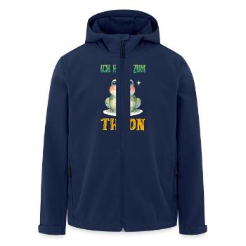 Froschkostüm ICH HÜPFE ZUM THRON Lustiges - Recycelte Männer Softshell-Jacke von Stanley/Stella - Navy - Vorne - AI Model Male 185 light (185cm)