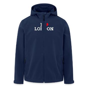 I Love London Cool Empire Tower Paris Frankreich Wortspiel - Recycelte Männer Softshell-Jacke von Stanley/Stella - Navy - Vorne - AI Model Male 185 light (185cm)