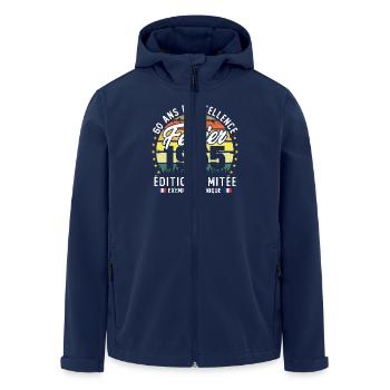 Février 1965 Vintage Cadeau Anniversaire 60 Ans - Veste softshell homme en polyester recyclé Stanley/Stella - marine - Devant - AI Model Male 185 light (185cm)