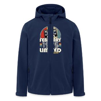 Legendary since February 1975 Vintage Birthday - Men’s Recycled Softshell Jacket by Stanley/Stella - navy - Front - AI Model Male 185 light (185cm)