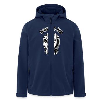 Criminel aux yeux écarquillés - Ne faites confiance à personne Design - Veste softshell homme en polyester recyclé Stanley/Stella - marine - Devant - AI Model Male 185 light (185cm)