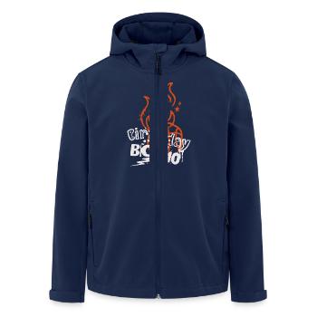 Basketball 10th Birthday Basketball Player - Men’s Recycled Softshell Jacket by Stanley/Stella - navy - Front - AI Model Male 185 light (185cm)
