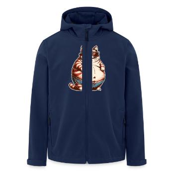 Dicke Katze - Recycelte Männer Softshell-Jacke von Stanley/Stella - Navy - Vorne - AI Model Male 185 light (185cm)