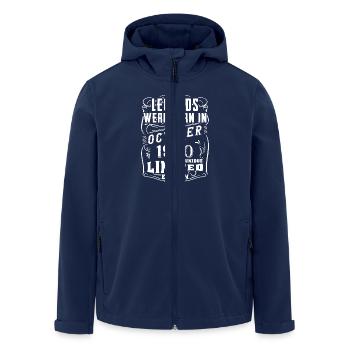 Geburtstag Oktober 1980 Limited Edition Legende - Recycelte Männer Softshell-Jacke von Stanley/Stella - Navy - Vorne - AI Model Male 185 light (185cm)