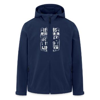 Geburtstag Oktober 1979 Limited Edition Legende - Recycelte Männer Softshell-Jacke von Stanley/Stella - Navy - Vorne - AI Model Male 185 light (185cm)