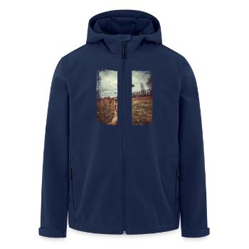 Lustiger Hund Selfie Ufo Meme Geschenk - Recycelte Männer Softshell-Jacke von Stanley/Stella - Navy - Vorne - AI Model Male 185 light (185cm)