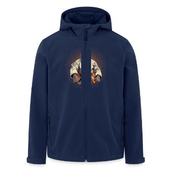 Karate Judo Affe Schimpanse Kampfsport - Recycelte Männer Softshell-Jacke von Stanley/Stella - Navy - Vorne - AI Model Male 185 light (185cm)