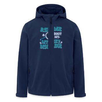 Frag Mich Nach Meiner Geheimnisvollen Entladung - - Recycelte Männer Softshell-Jacke von Stanley/Stella - Navy - Vorne - AI Model Male 185 light (185cm)