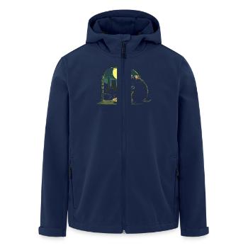 Rat dégustant une pizza au clair de lune devant la ligne d’horizon - Veste softshell homme en polyester recyclé Stanley/Stella - marine - Devant - AI Model Male 185 light (185cm)