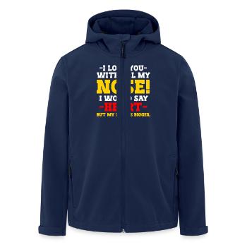 Ich Liebe Dich Mit Meiner Ganzen Nase Humorvolles - Recycelte Männer Softshell-Jacke von Stanley/Stella - Navy - Vorne - AI Model Male 185 light (185cm)