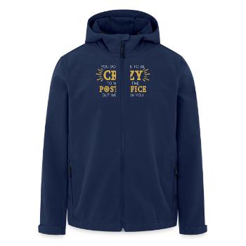 Du Musst Nicht Verrückt Sein Um Bei Der Post Zu - Recycelte Männer Softshell-Jacke von Stanley/Stella - Navy - Vorne - AI Model Male 185 light (185cm)
