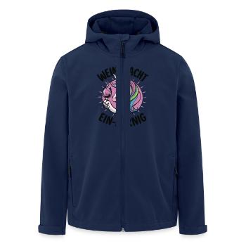 Einhorn und Wein - Recycelte Männer Softshell-Jacke von Stanley/Stella - Navy - Vorne - AI Model Male 185 light (185cm)