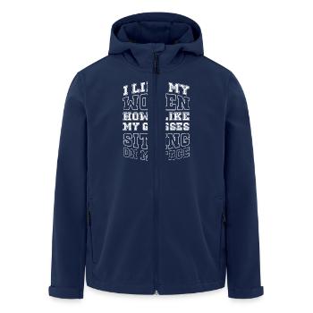 Frauen Sitzen Auf Meinem Gesicht Eine Provokante - Recycelte Männer Softshell-Jacke von Stanley/Stella - Navy - Vorne - AI Model Male 185 light (185cm)