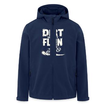 Motocross Outfit – Actionreiches Dirtbike - Recycelte Männer Softshell-Jacke von Stanley/Stella - Navy - Vorne - AI Model Male 185 light (185cm)