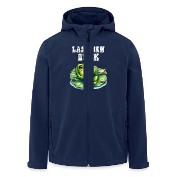 Froschkostüm LASS DEN QUACK Lustiges Karneval - Recycelte Männer Softshell-Jacke von Stanley/Stella - Navy - Vorne - AI Model Male 185 light (185cm)