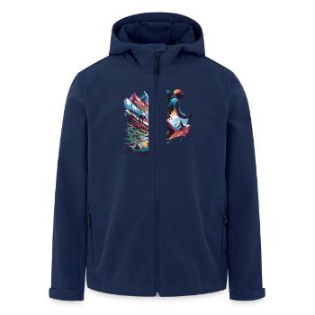 Hiking Adventure Wild Nature für einen Wanderer - Recycelte Männer Softshell-Jacke von Stanley/Stella - Navy - Vorne - AI Model Male 185 light (185cm)