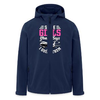 Some Girls chase boys I guide them - Men’s Recycled Softshell Jacket by Stanley/Stella - navy - Front - AI Model Male 185 light (185cm)