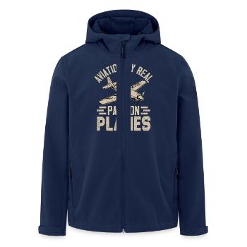 Aviation my real passion planes - Men’s Recycled Softshell Jacket by Stanley/Stella - navy - Front - AI Model Male 185 light (185cm)
