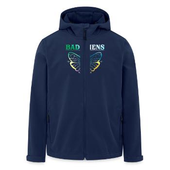 Bad Omens butterfly art with skull and crossbones - Men’s Recycled Softshell Jacket by Stanley/Stella - navy - Front - AI Model Male 185 light (185cm)