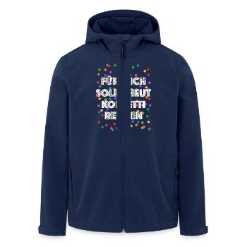 Für mich soll's heut Konfetti regnen - Verkleidung - Recycelte Männer Softshell-Jacke von Stanley/Stella - Navy - Vorne - AI Model Male 185 light (185cm)