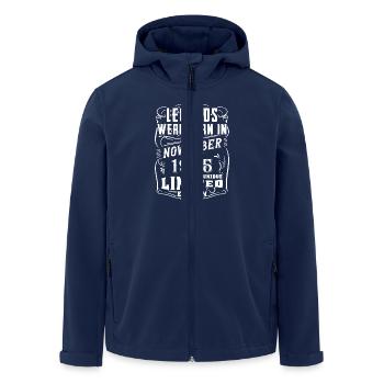 Anniversaire Novembre 1925 Édition Limitée Légende - Veste softshell homme en polyester recyclé Stanley/Stella - marine - Devant - AI Model Male 185 light (185cm)