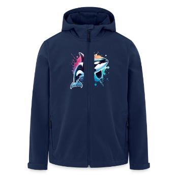 Orca Killer Whale - Men’s Recycled Softshell Jacket by Stanley/Stella - navy - Front - AI Model Male 185 light (185cm)