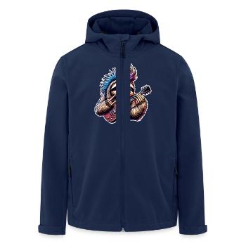 Faultier Rock and Roll Gitarrist - Recycelte Männer Softshell-Jacke von Stanley/Stella - Navy - Vorne - AI Model Male 185 light (185cm)